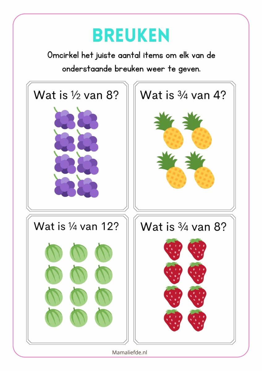 Breuken leren & oefenen voor kinderen - Mamaliefde.nl